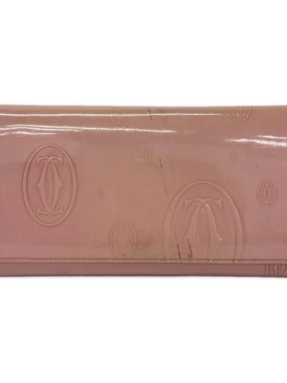 Cartier Happy Birthday Light Pink Patent Leather Long Wallet